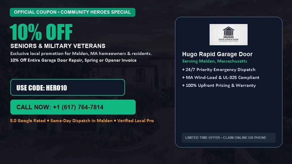 10% OFF Senior, Military & First Responder Discount in Malden, MA - Hugo Rapid Garage Door